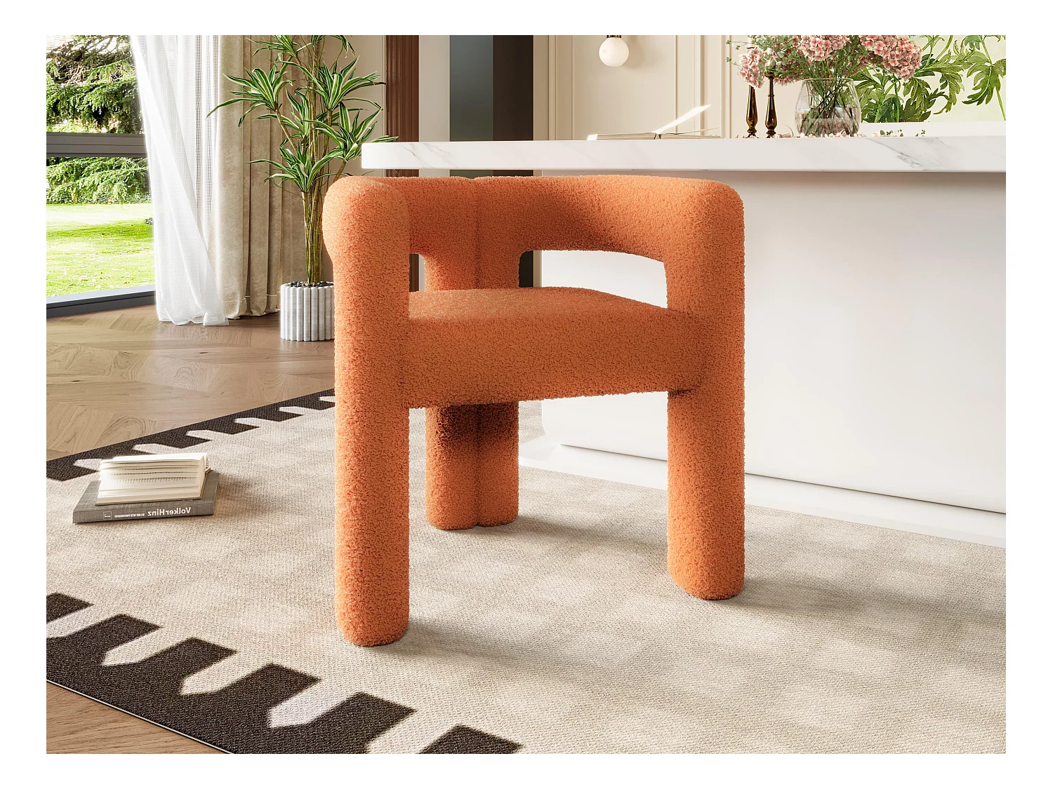 Teddy fluwelen stoel - patchwork-stijl - ideaal voor een café, woonkamer of familiediner