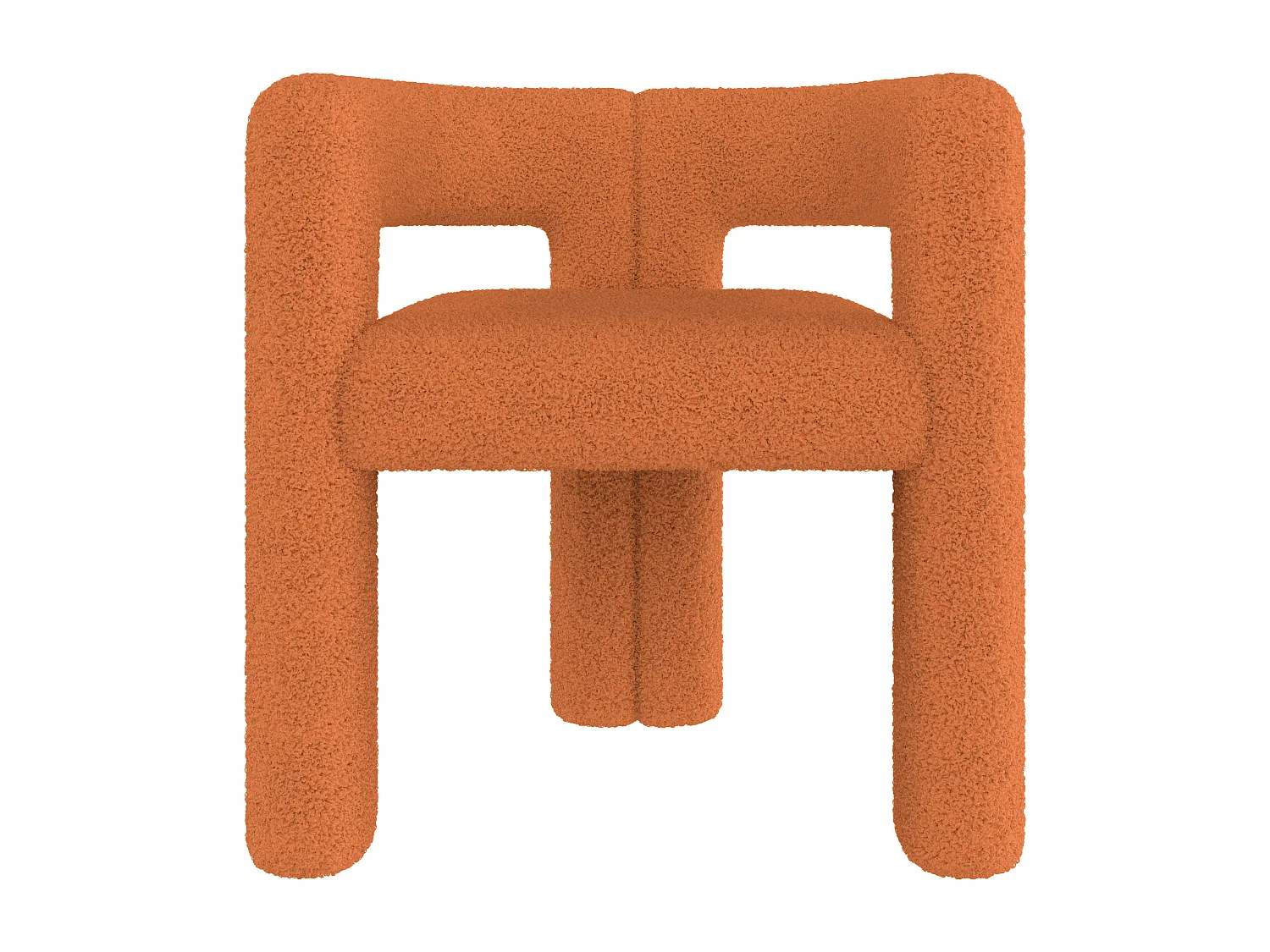 Chaise en velours Teddy orange - style patchwork - idéale pour café, salon ou repas en famille