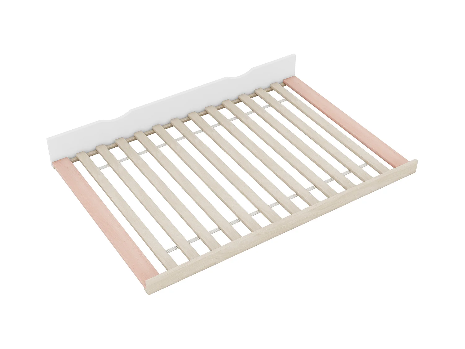 Lit gigogne enfant 90x200 cm avec sommier - tête de lit avec rangements et USB - bois - blanc (sans matelas)