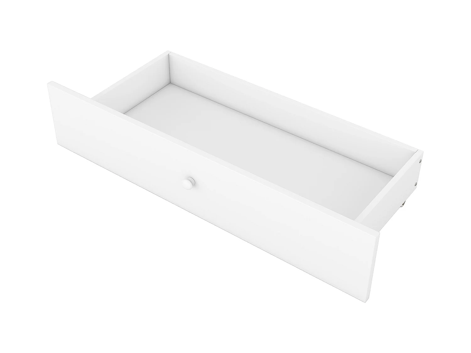 Lit adulte double 180x200 cm cm avec sommier - tête de lit avec rangements et 4 tiroirs - bois - blanc (sans matelas)