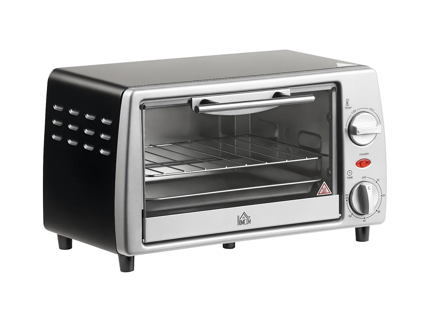 Mini four électrique 750W 10L - grille, plateau - température réglable 100-230°C, timer - noir argent