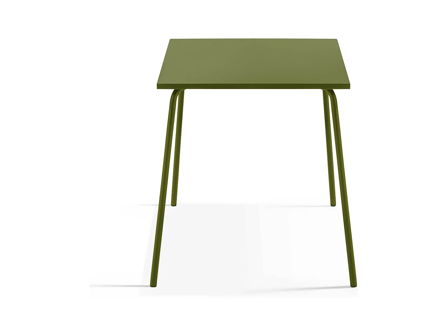 Table de jardin carrée en métal vert kaki 70cm  - Palavas
