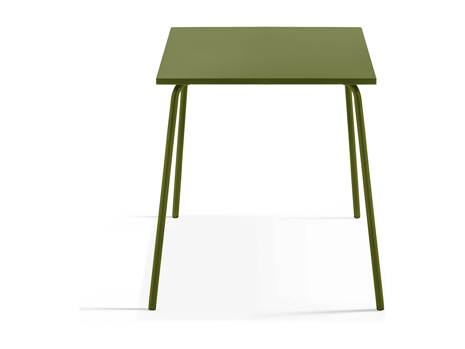 Table de jardin carrée en métal vert kaki 70cm  - Palavas
