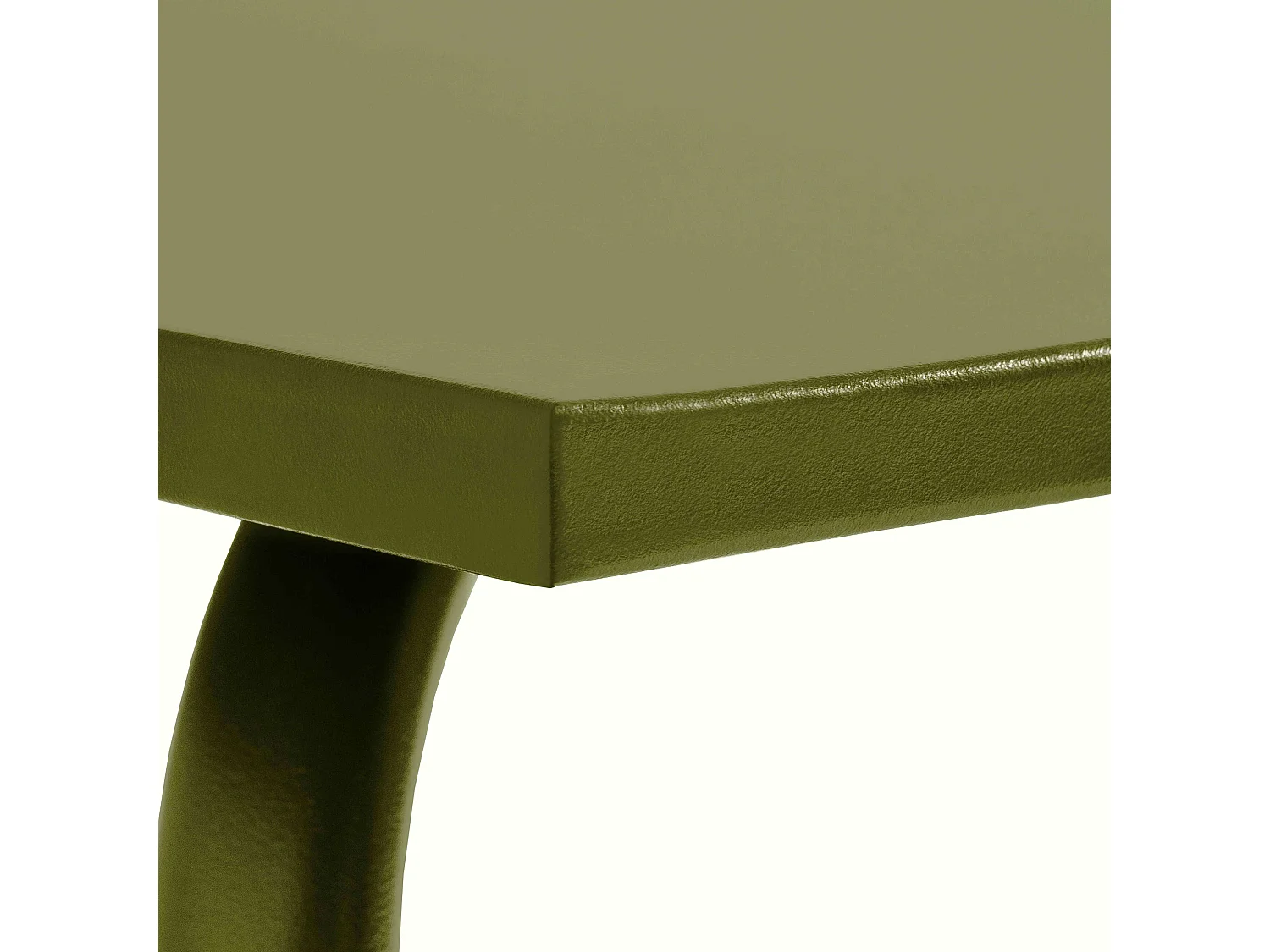 Table de jardin carrée en métal vert kaki 70cm  - Palavas