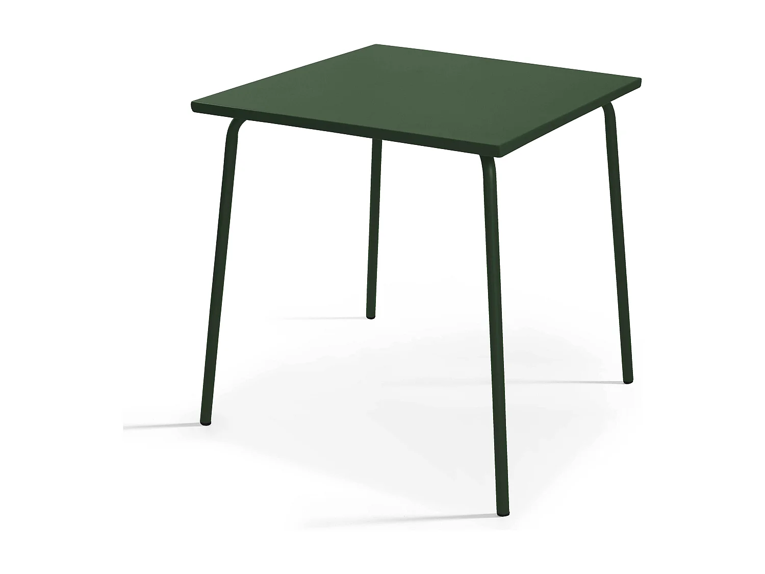 Table de jardin carrée en métal vert forêt 70cm  - Palavas