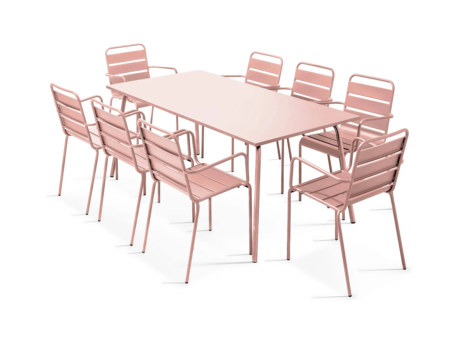 Tuinmeubelset met tafel en 8 stoelen Roze