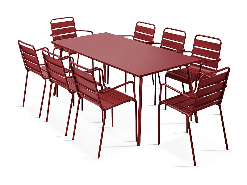 Tuinmeubelset met tafel en 8 stoelen Paars