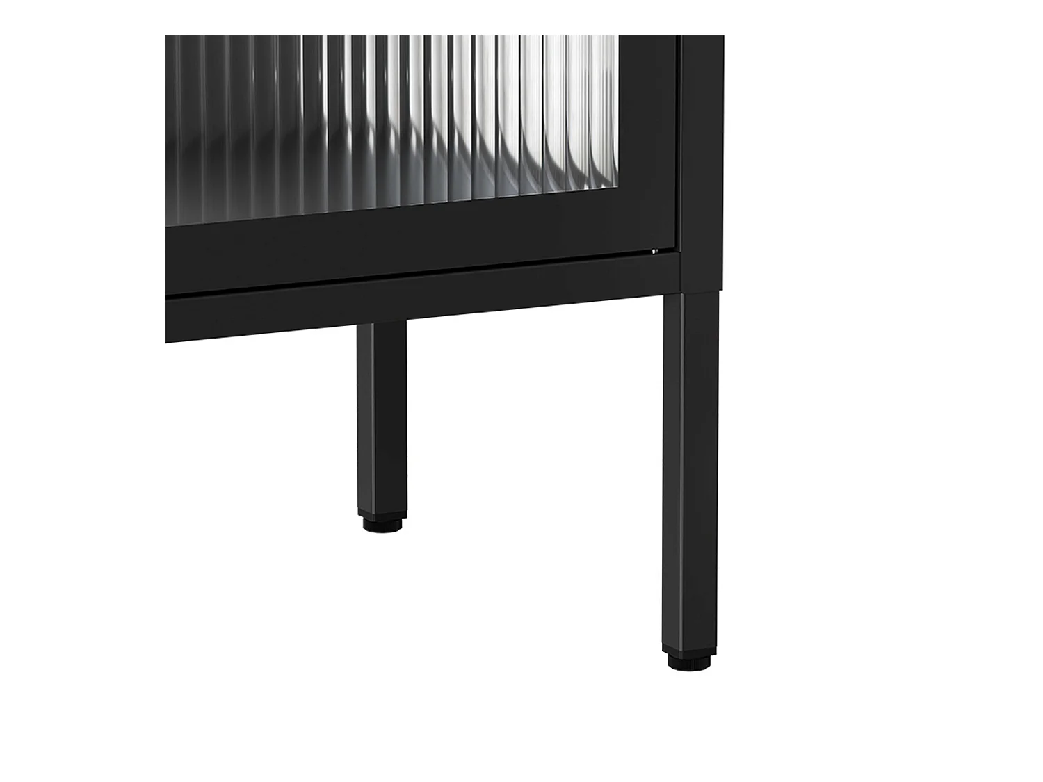 Meuble TV moderne 2 portes L115 cm en métal noir