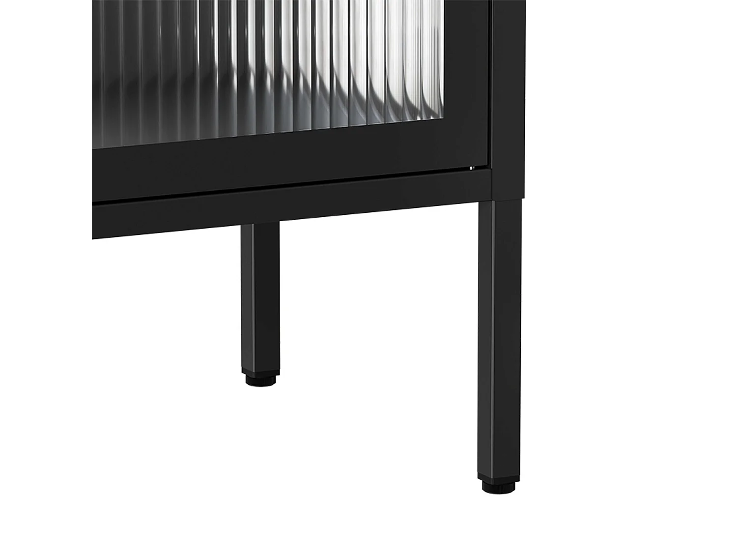 Meuble TV moderne 2 portes L115 cm en métal noir