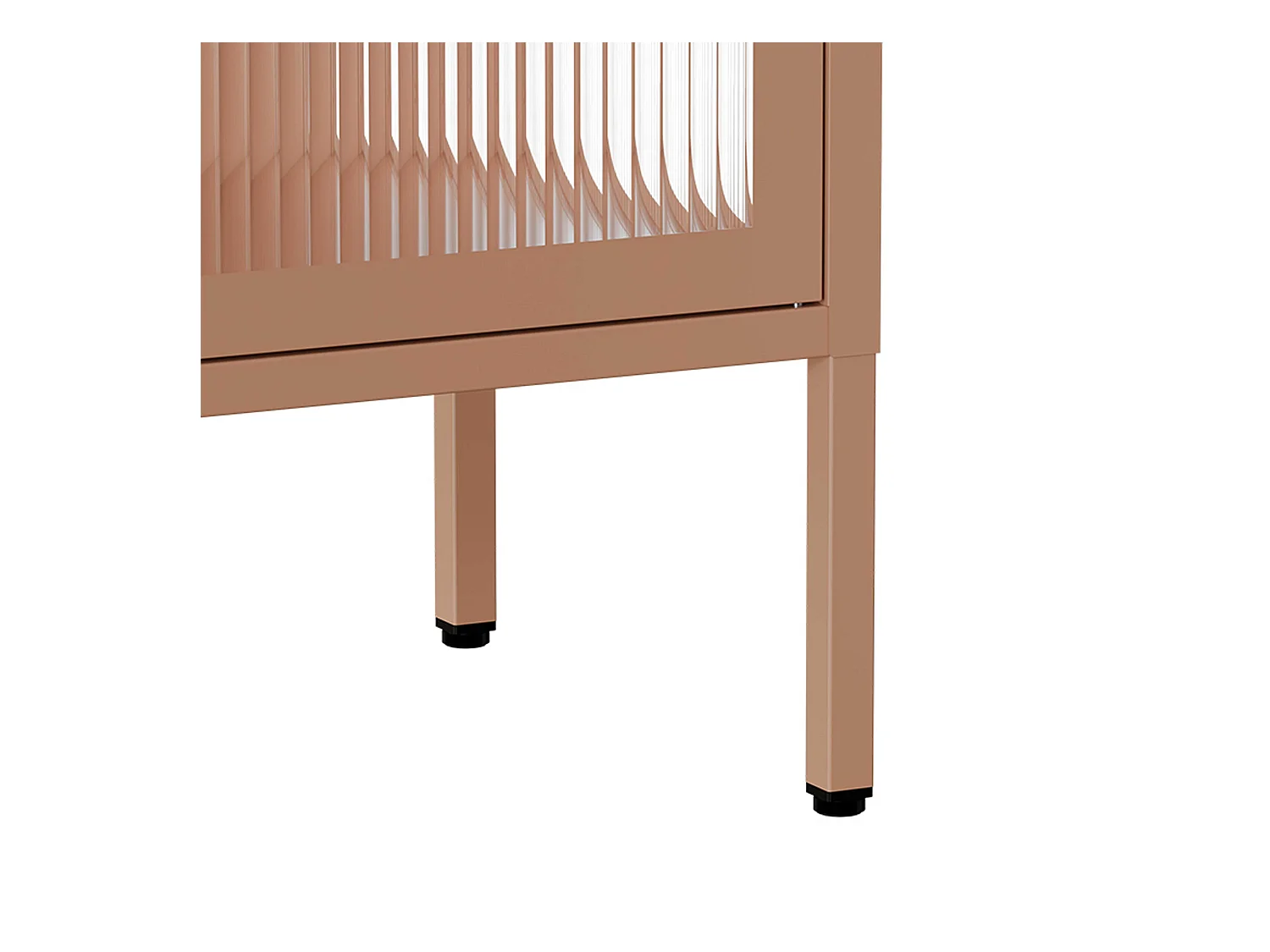 Meuble TV moderne 2 portes L115 cm en métal marron