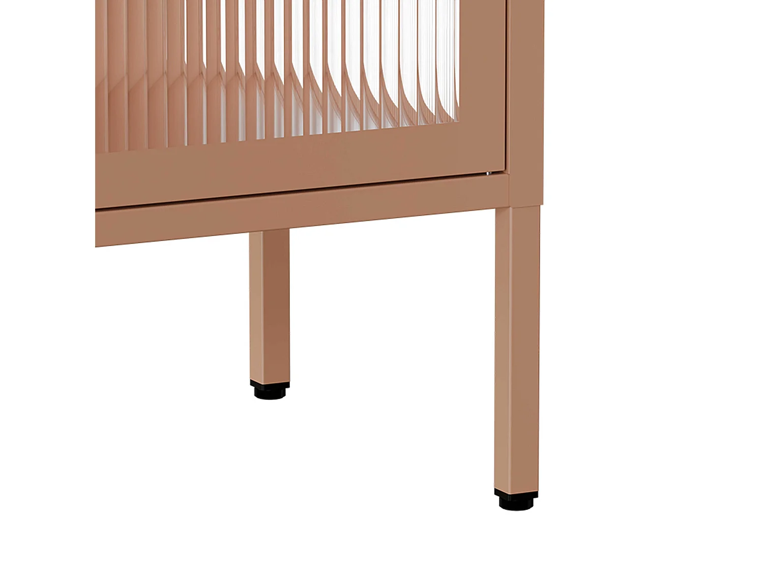 Meuble TV moderne 2 portes L115 cm en métal marron