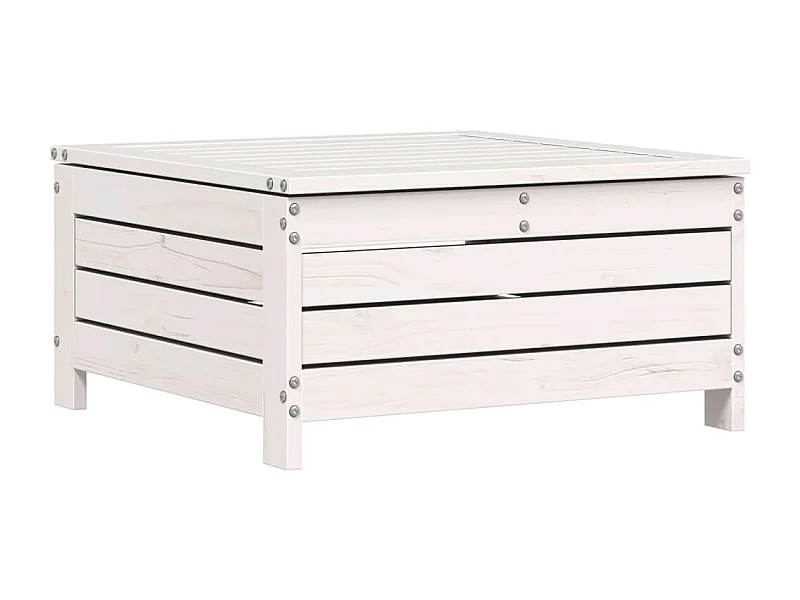 Harper Woods  Repose-pied de jardin blanc 62x63,5x32 cm bois de pin massif