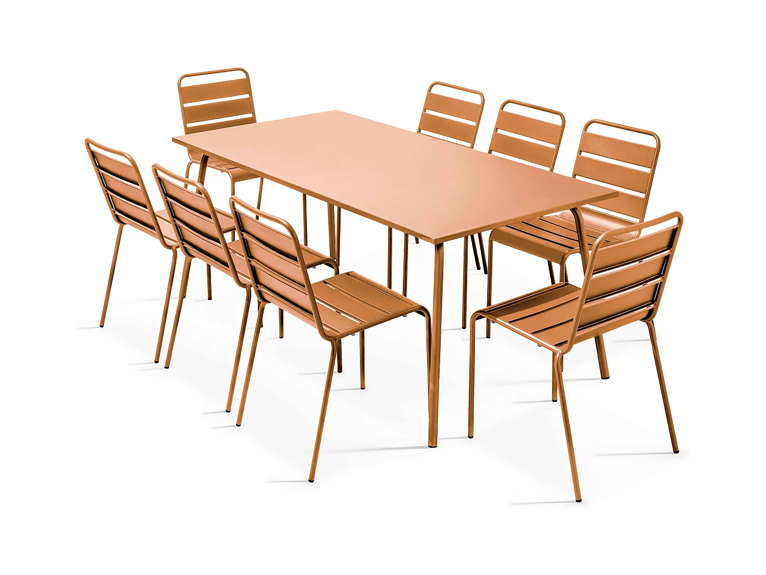 Tuinset met tafel en 8 Karamel stoelen