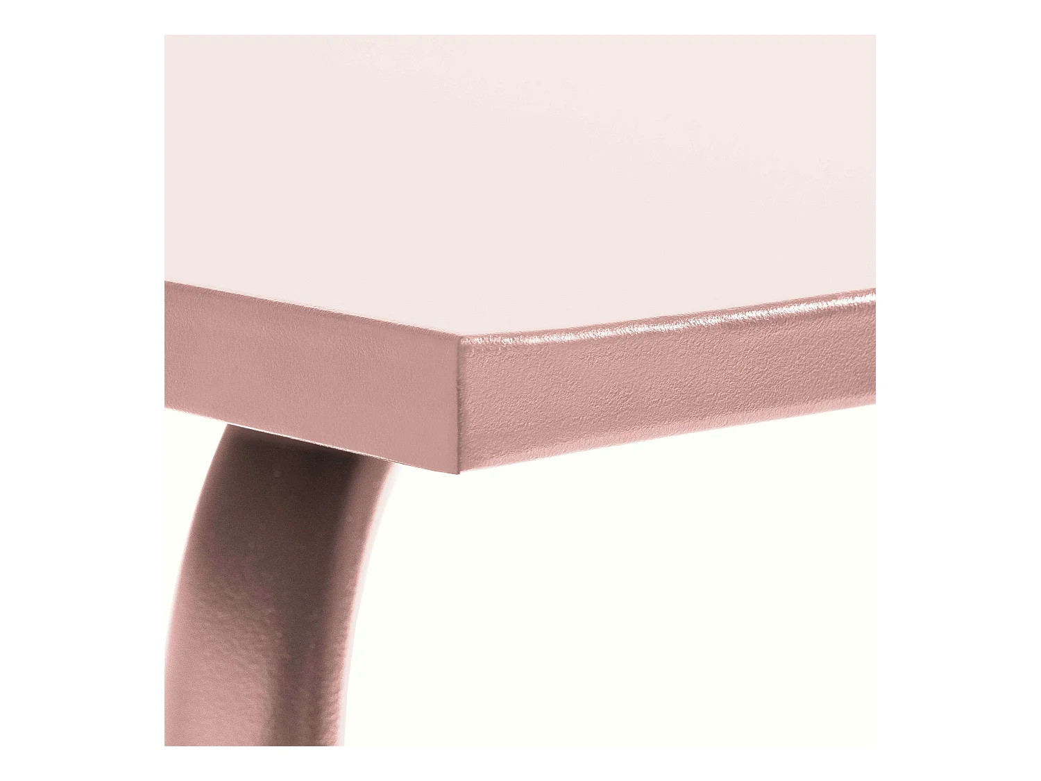 Table de jardin carrée en métal rose poudré 70cm  - Palavas