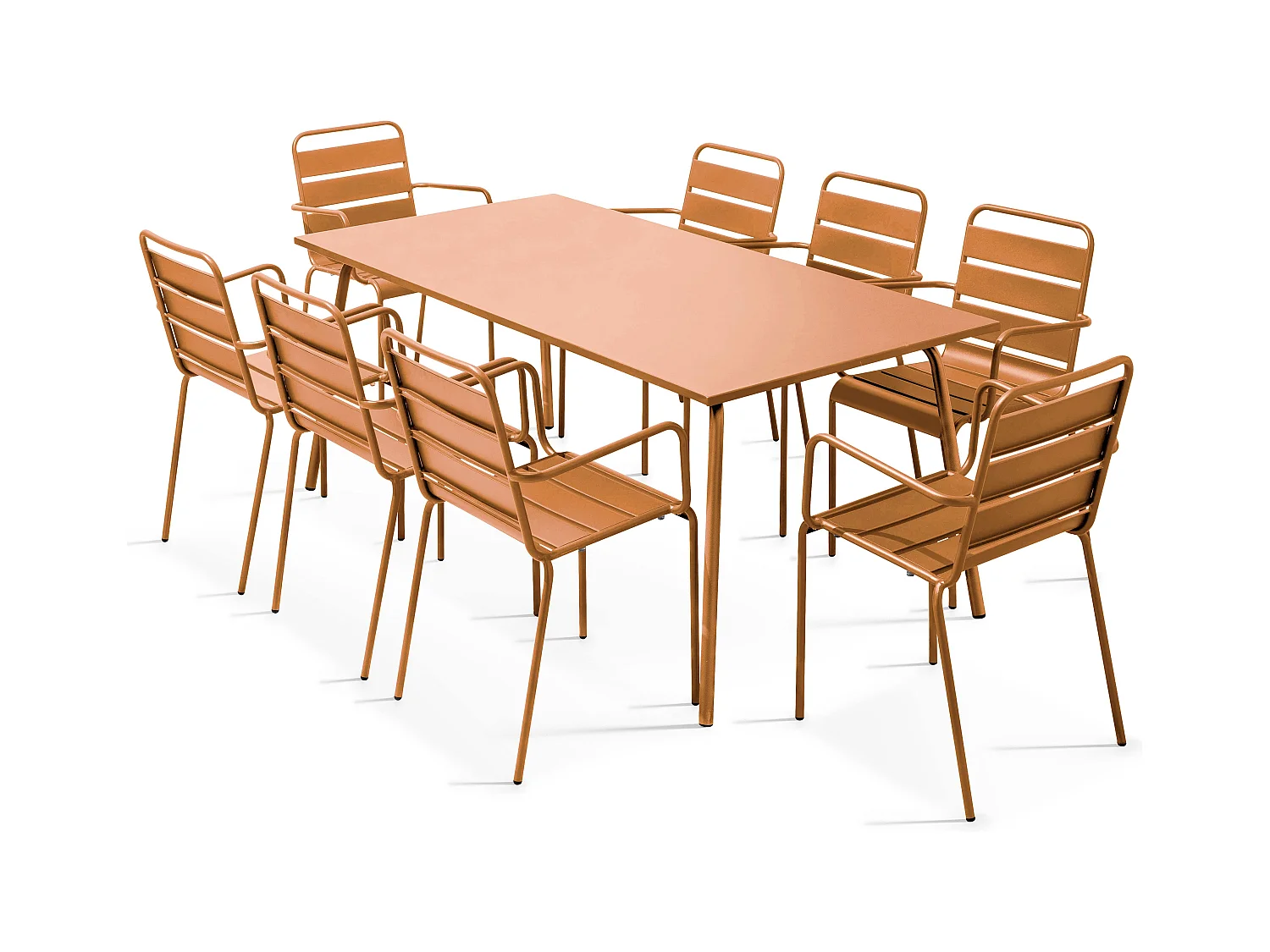 Tuinmeubelset met tafel en 8 stoelen Karamel