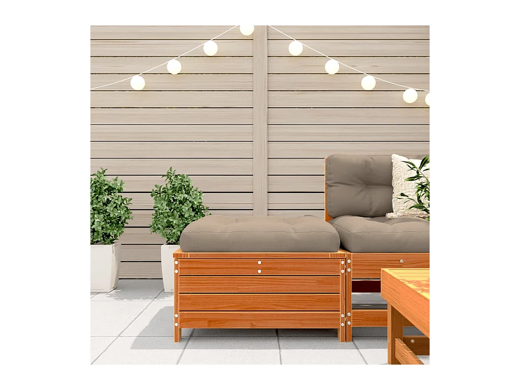 Harper Woods  Taburete de jardín madera de pino marrón cera 62x63,5x32 cm