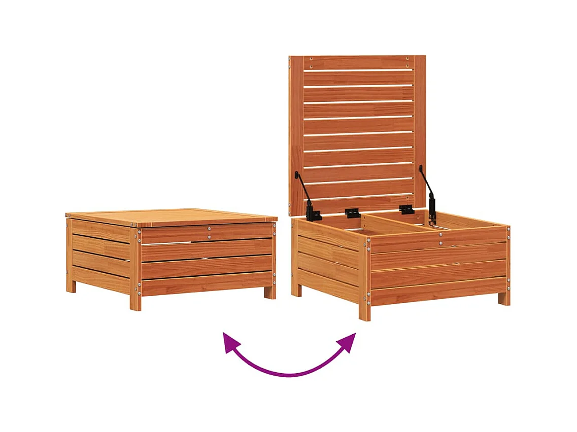 Harper Woods  Repose-pied de jardin cire marron 62x63,5x32 cm bois pin massif