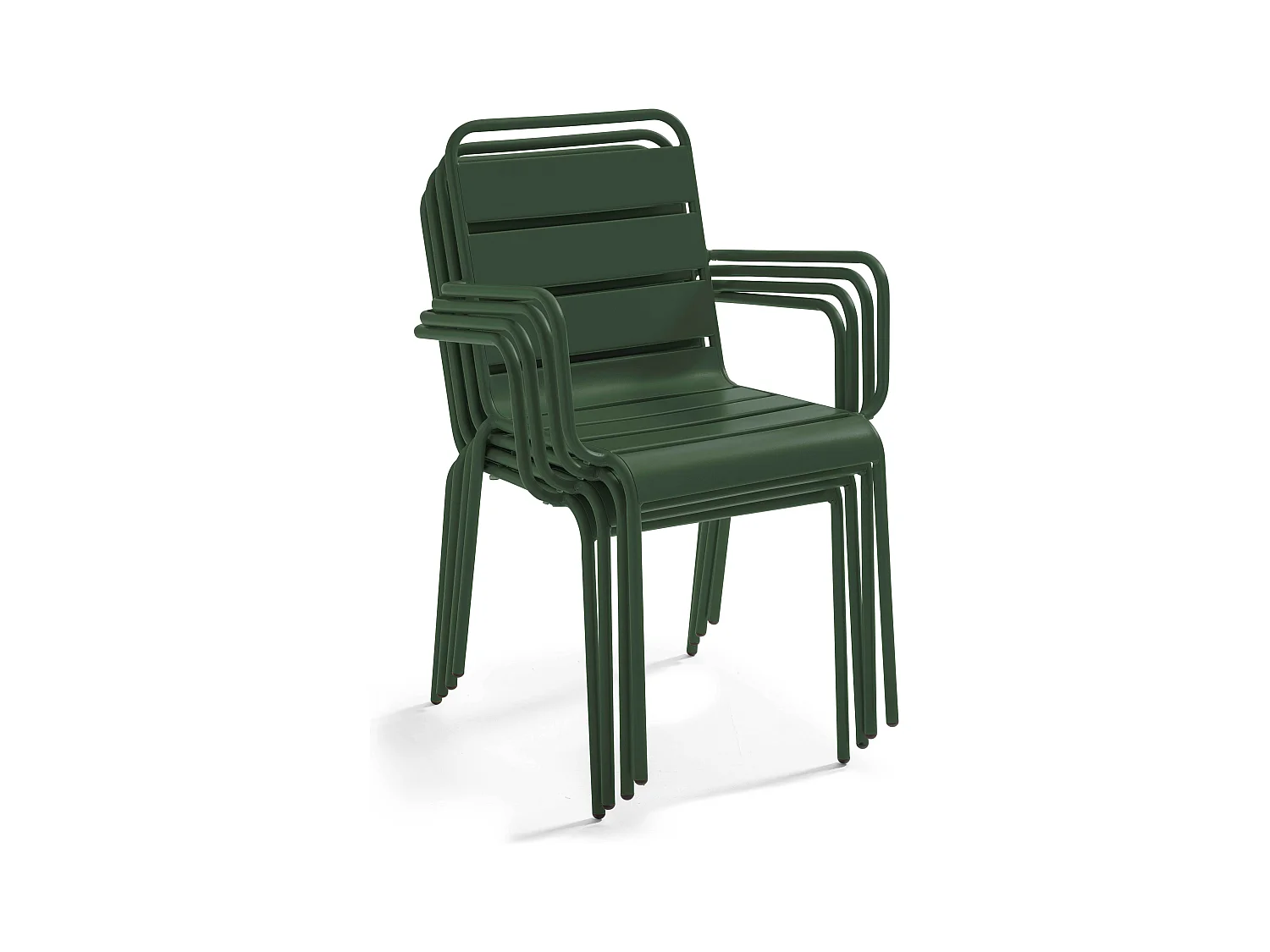 Ensemble table de jardin et 8 fauteuils en métal Vert forêt - Palavas