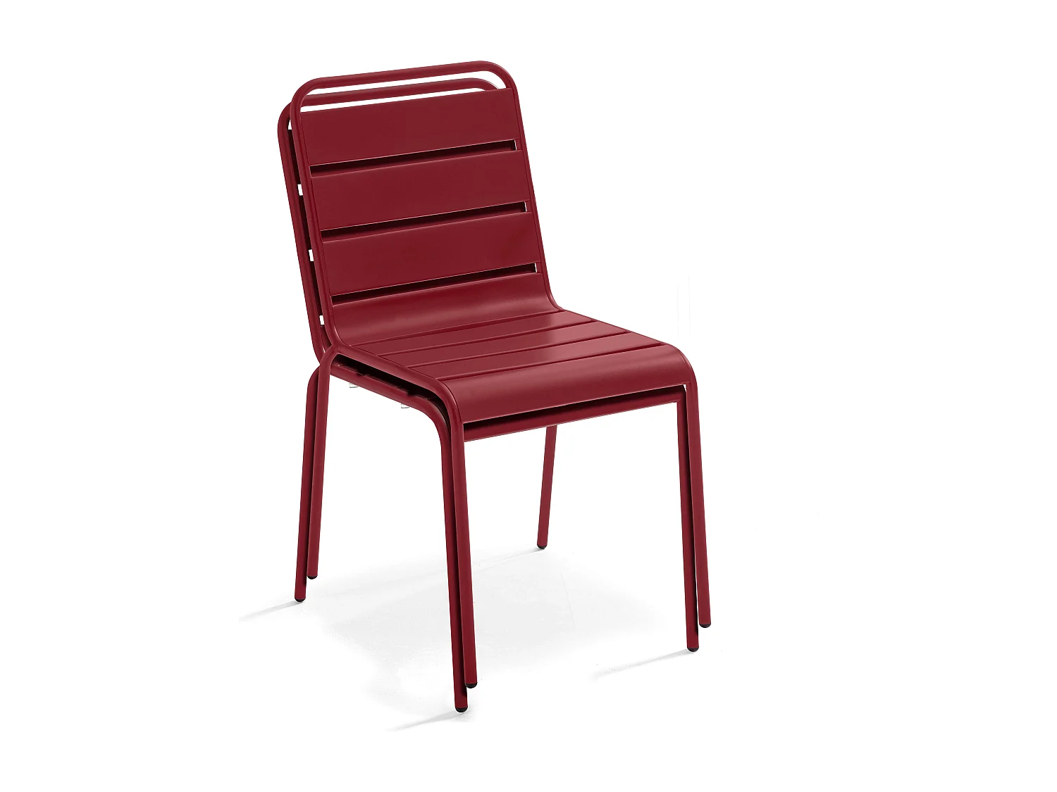 Ensemble table de jardin et 8 chaises en métal gris et pourpre - Palavas