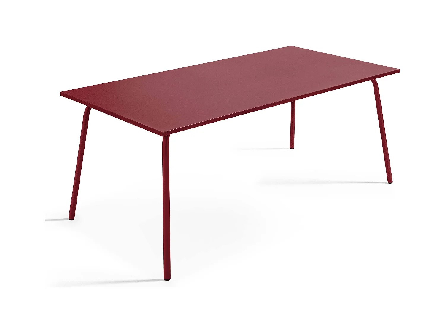 Ensemble table de jardin et 6 chaises en métal pourpre - Palavas