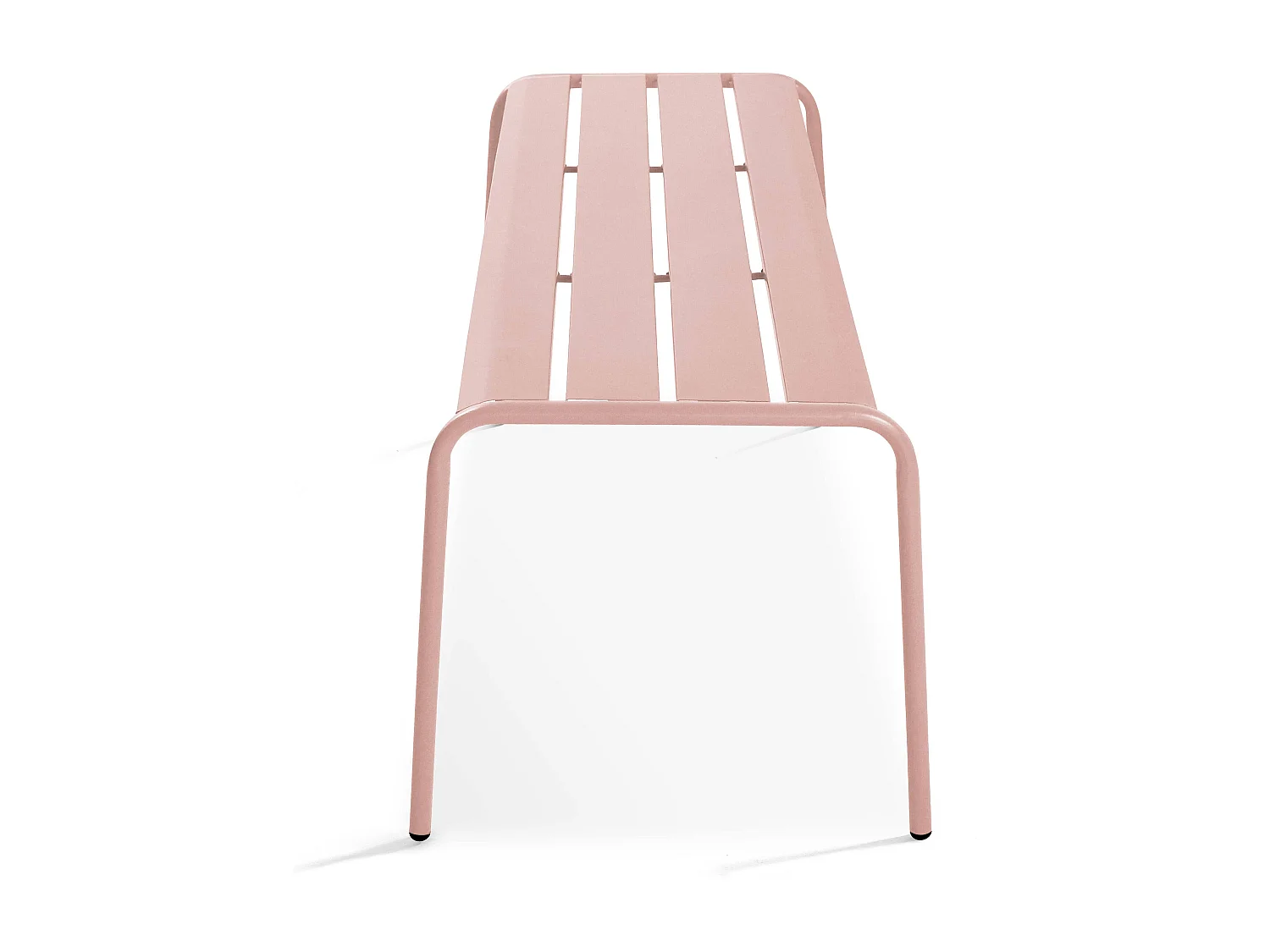 Roze stalen tuinbank