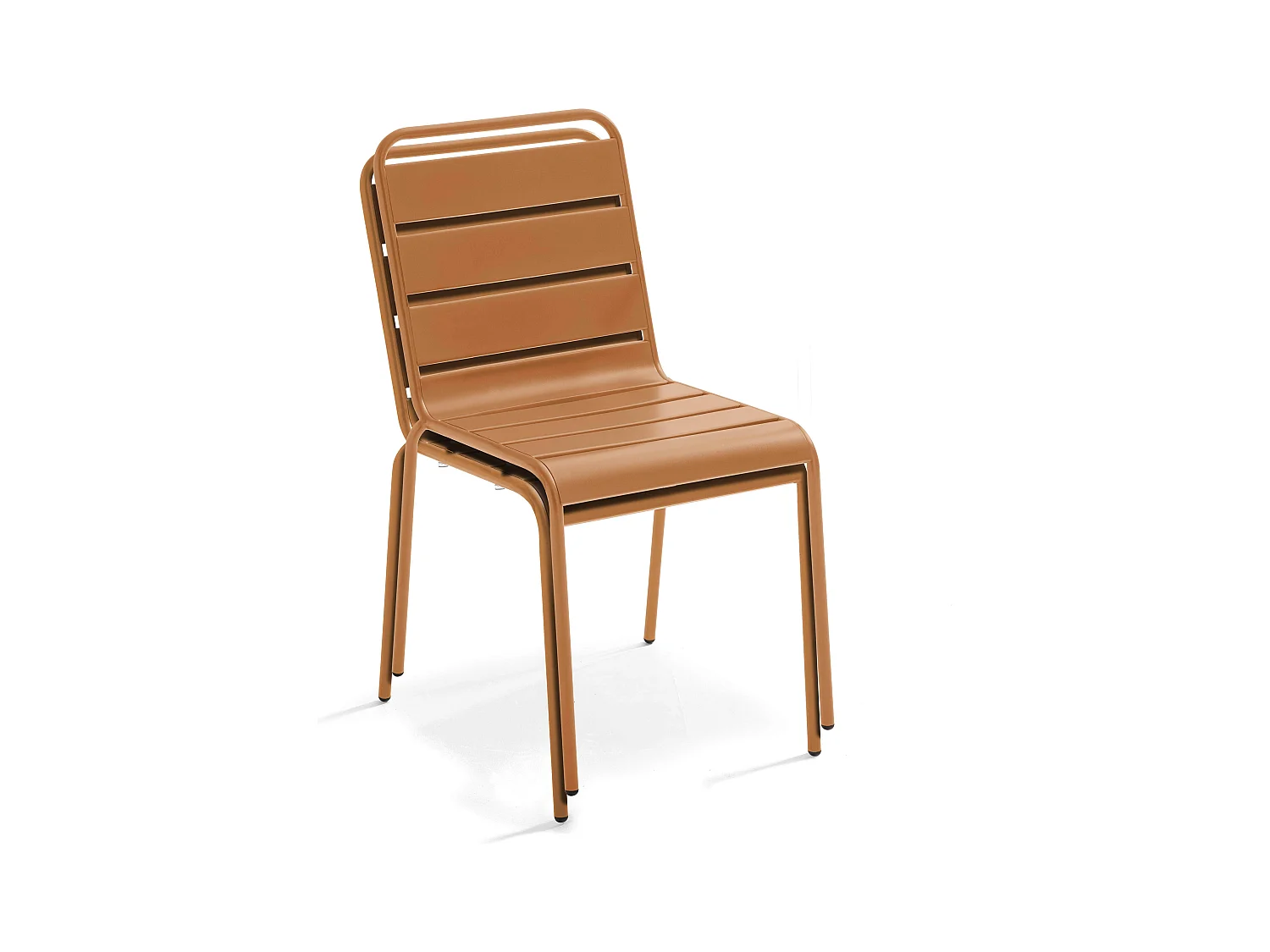 Ensemble table de jardin et 8 chaises en métal gris et caramel - Palavas