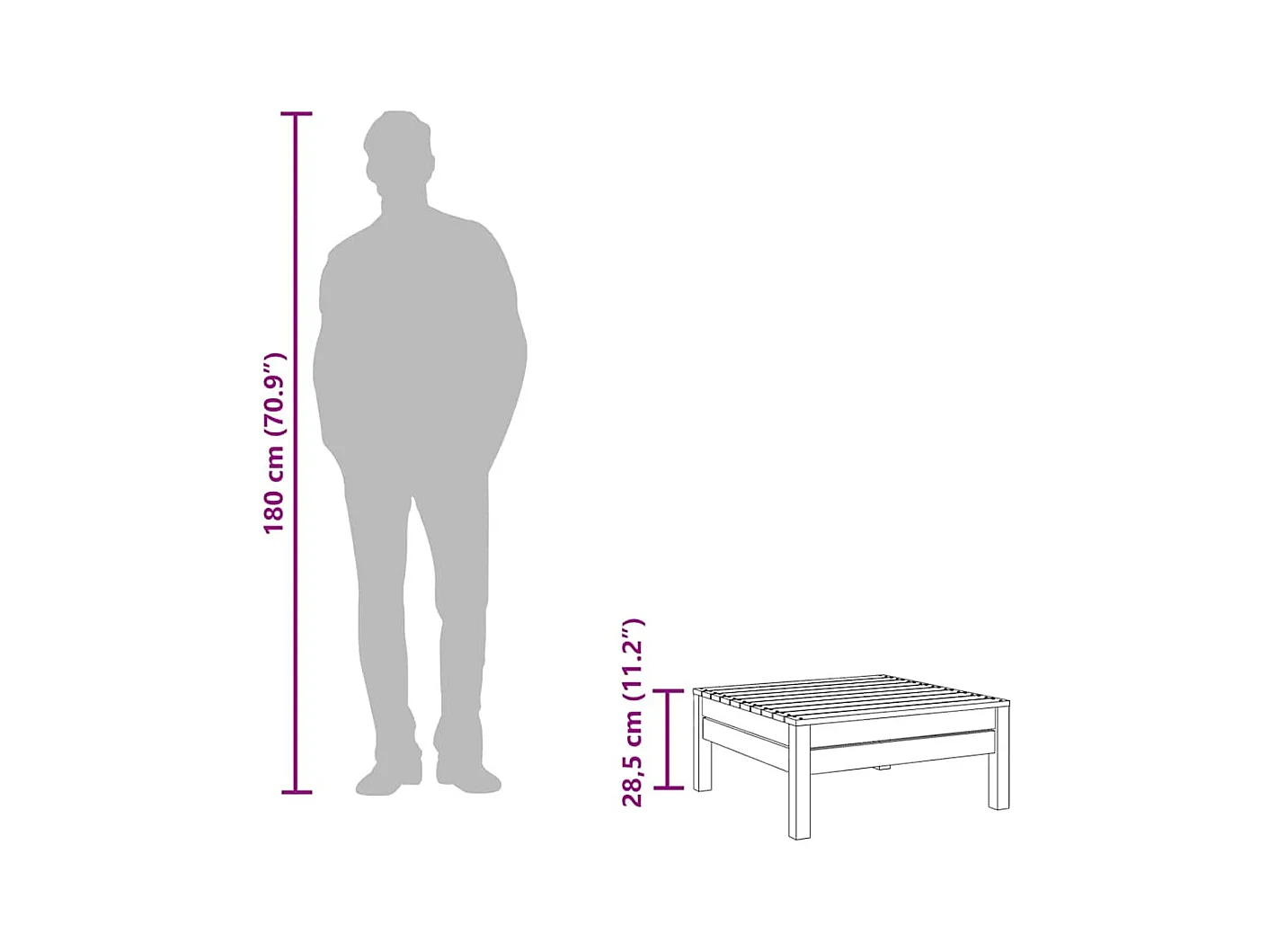 Lenny  Repose-pied de jardin massif de douglas