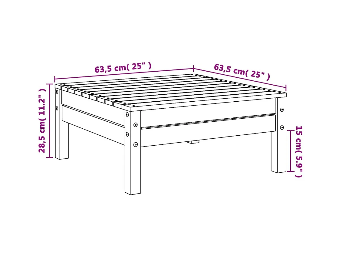 Lenny  Tuinvoetenbank massief grenenhout wasbruin