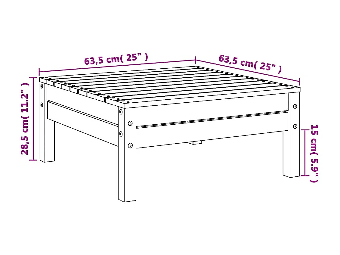 Lenny  Tuinvoetenbank massief grenenhout wasbruin