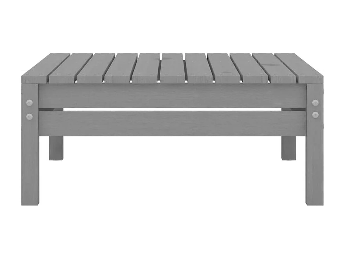 Lenny  Repose-pied de jardin gris bois de pin massif