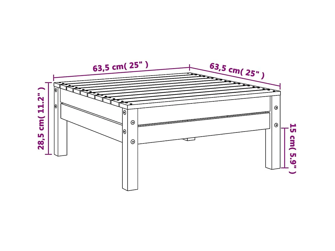 Lenny  Tuinvoetenbank massief grenenhout