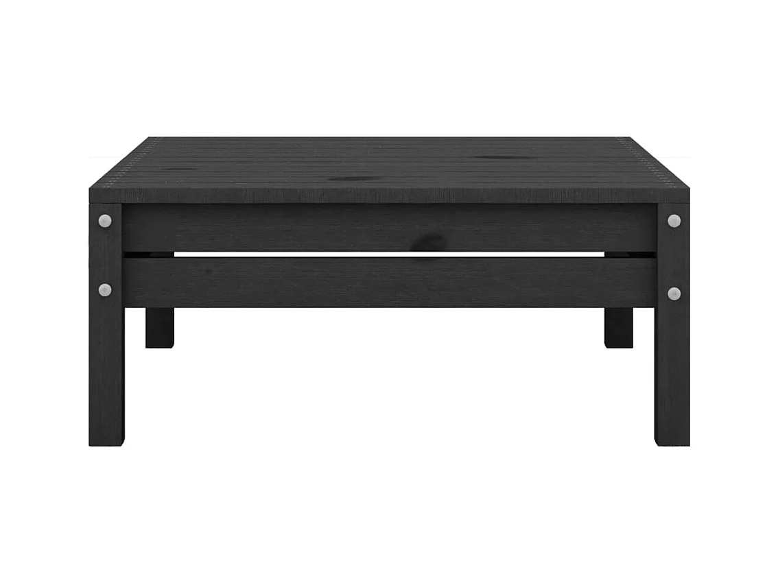 Lenny  Repose-pied de jardin noir bois de pin massif