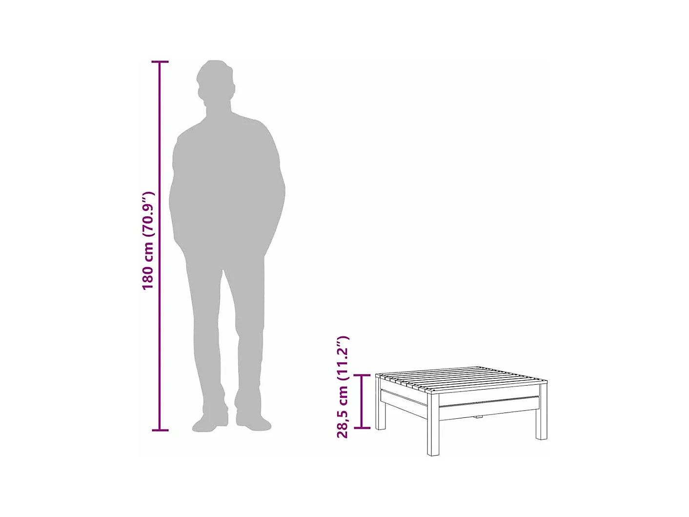 Lenny  Tuinvoetenbank massief grenenhout zwart