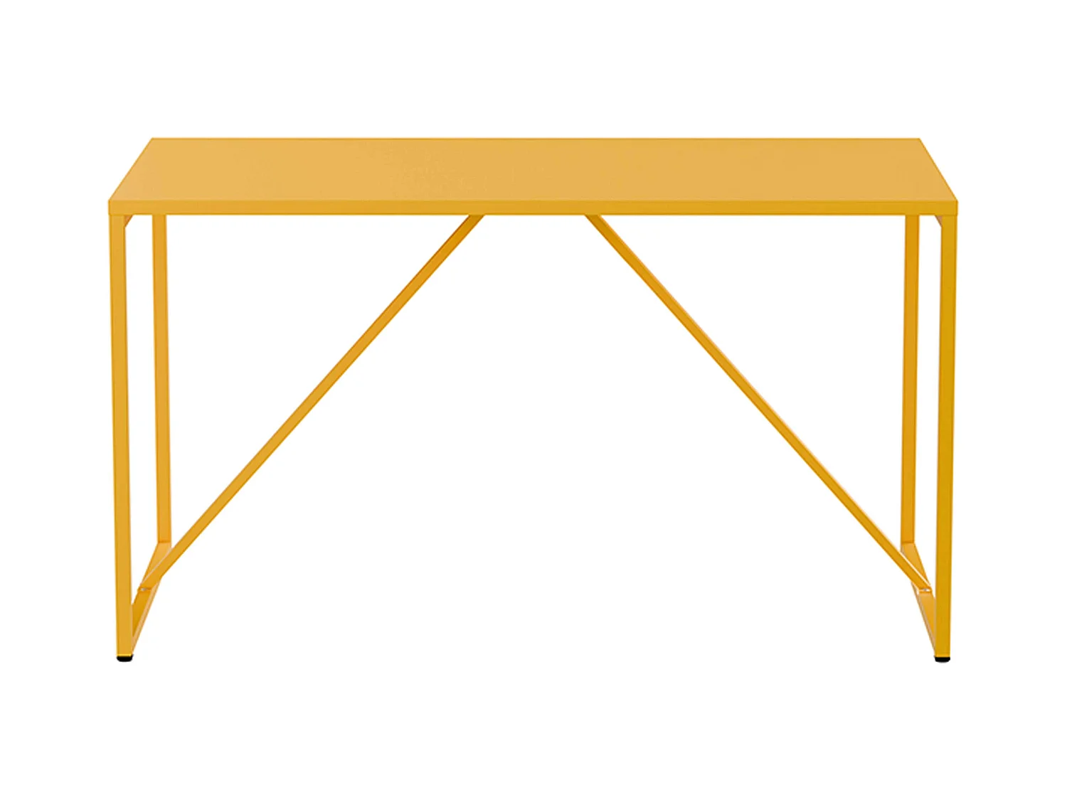 Table à manger rectangulaire 4 places en acier jaune