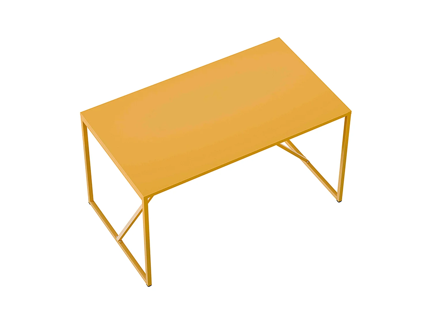 Table à manger rectangulaire 4 places en acier jaune