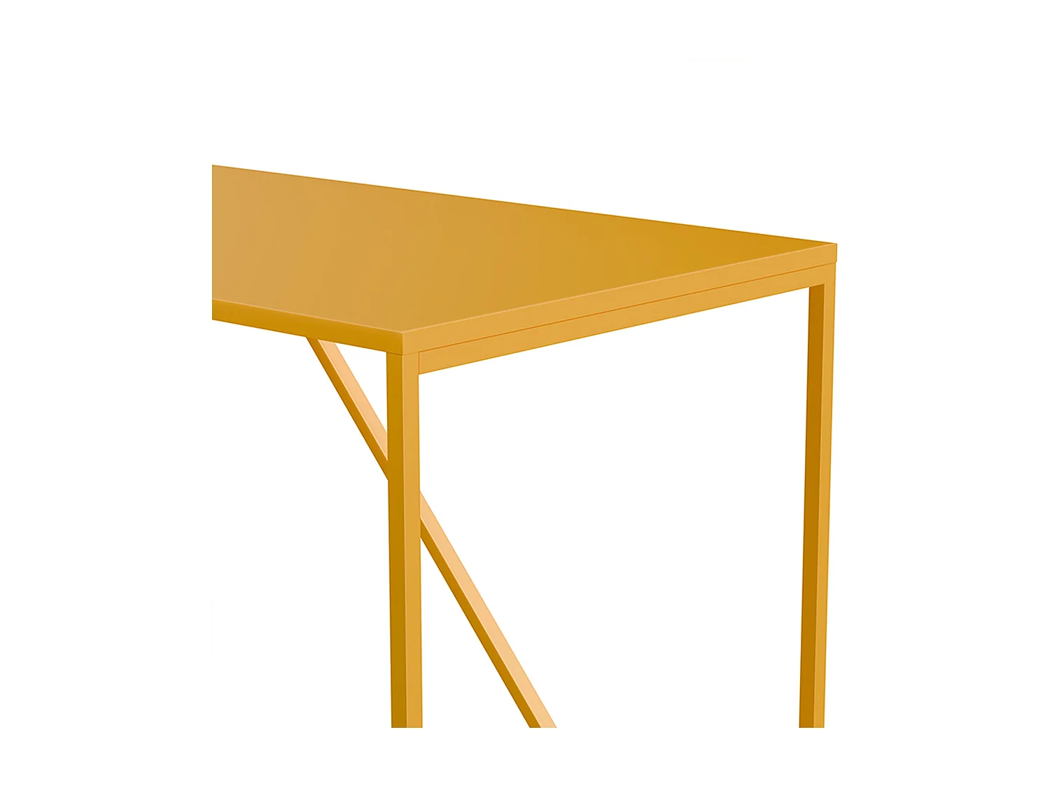 Table à manger rectangulaire 4 places en acier jaune