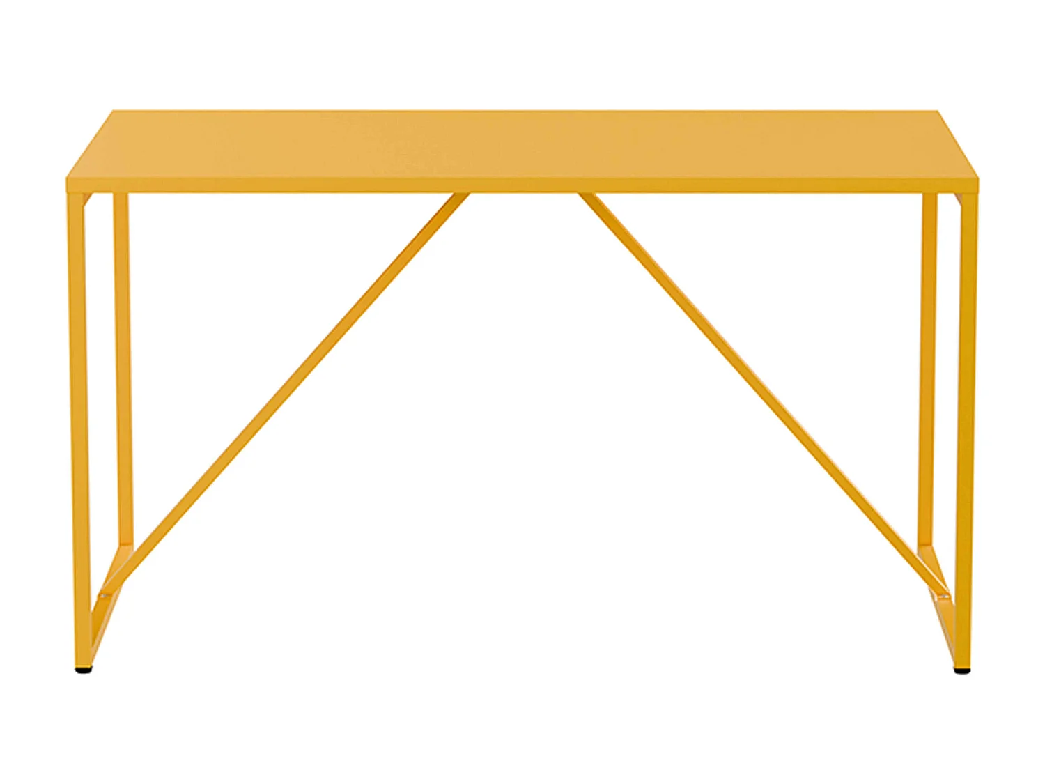 Table à manger rectangulaire 4 places en acier jaune