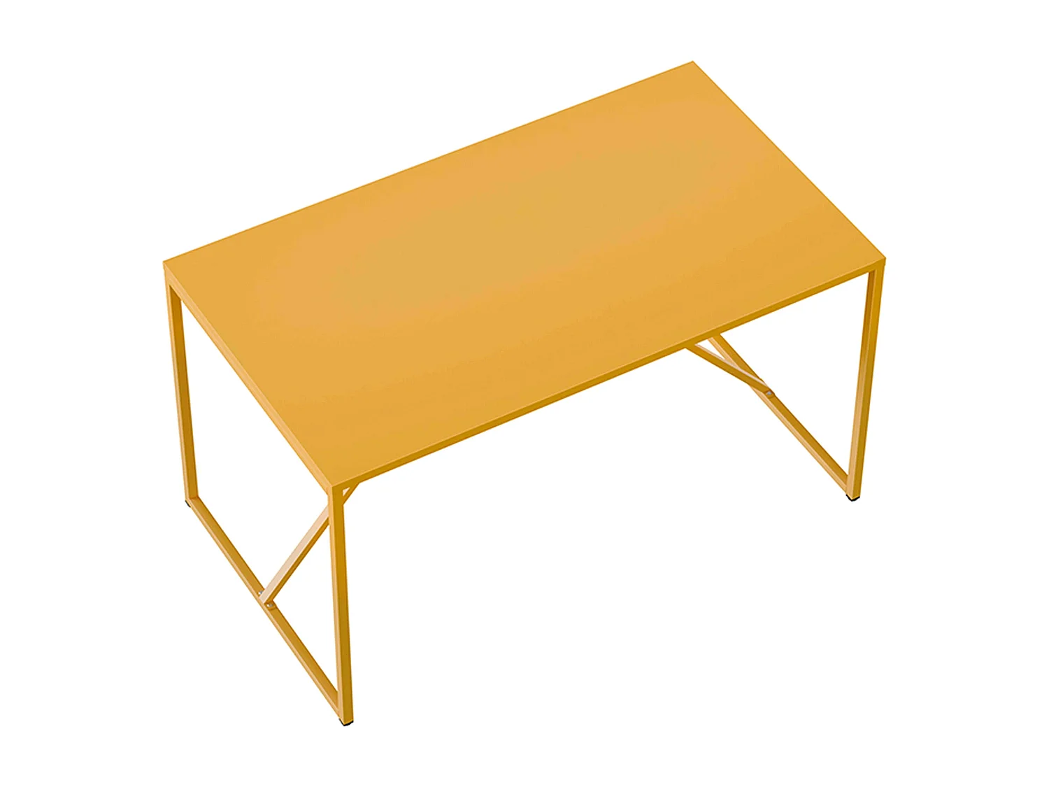 Table à manger rectangulaire 4 places en acier jaune