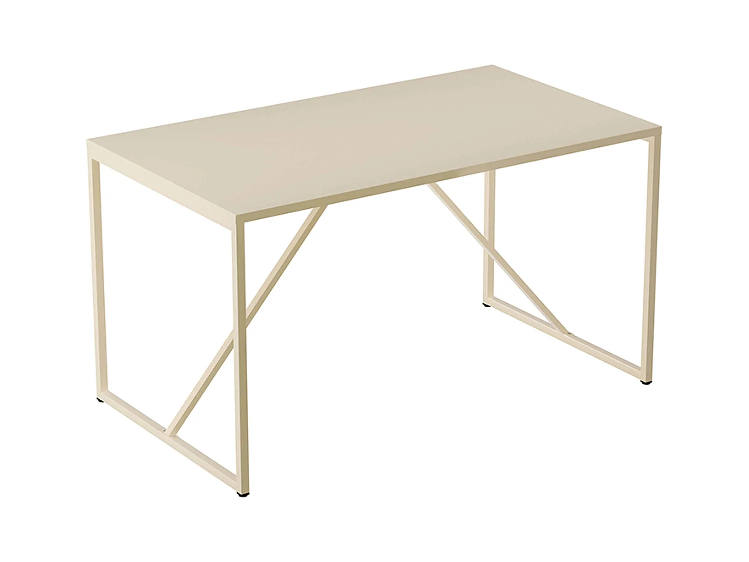 Table à manger rectangulaire 4 places en acier écru