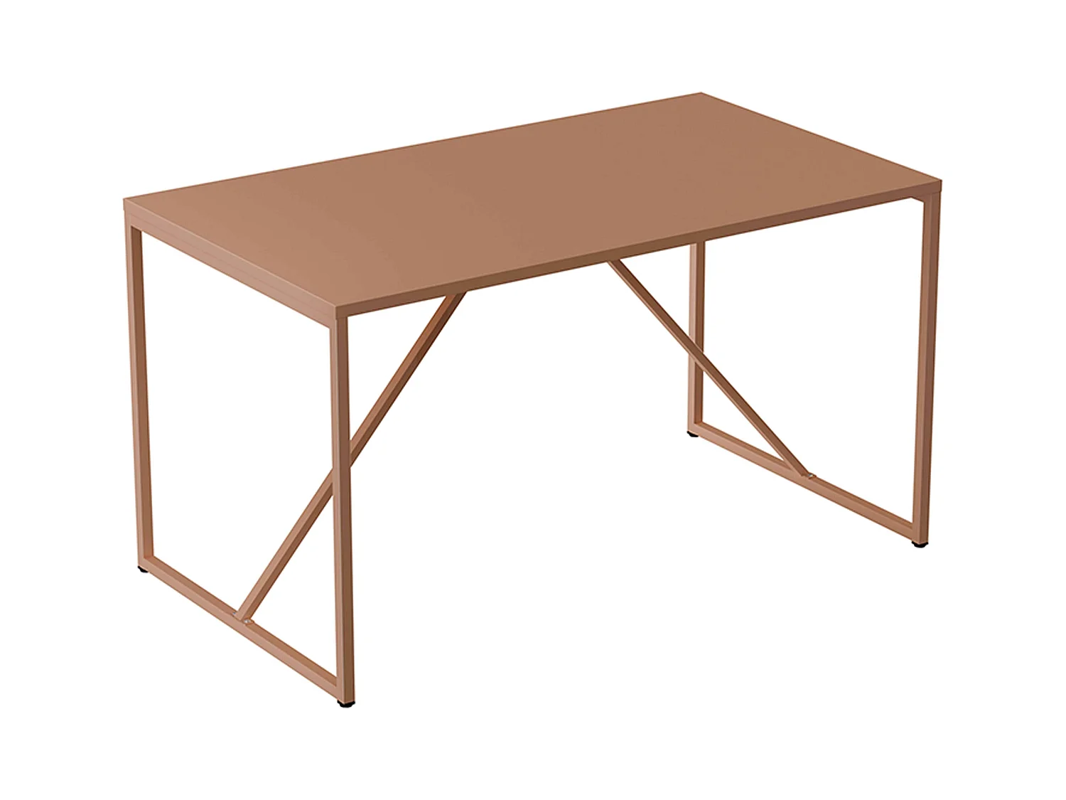 Table à manger rectangulaire 4 places en acier marron