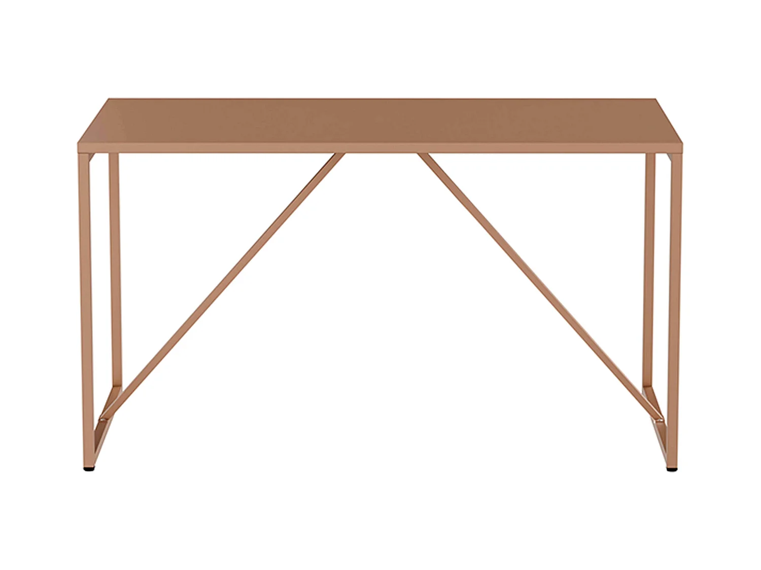 Table à manger rectangulaire 4 places en acier marron