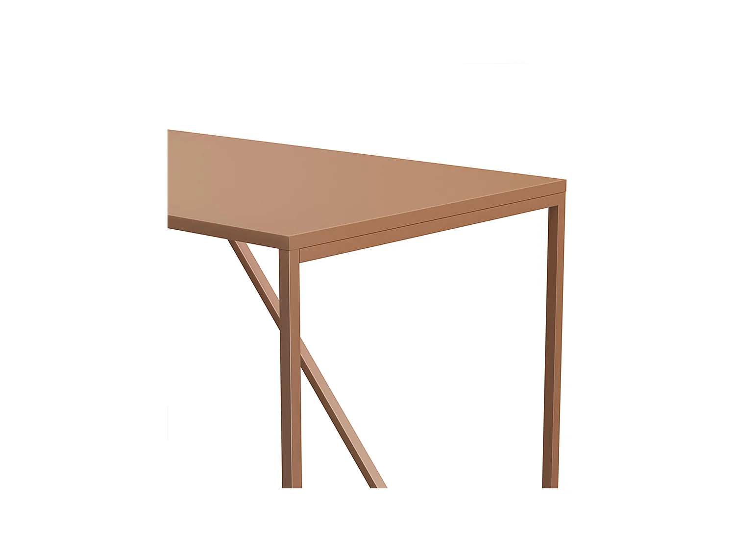 Table à manger rectangulaire 4 places en acier marron