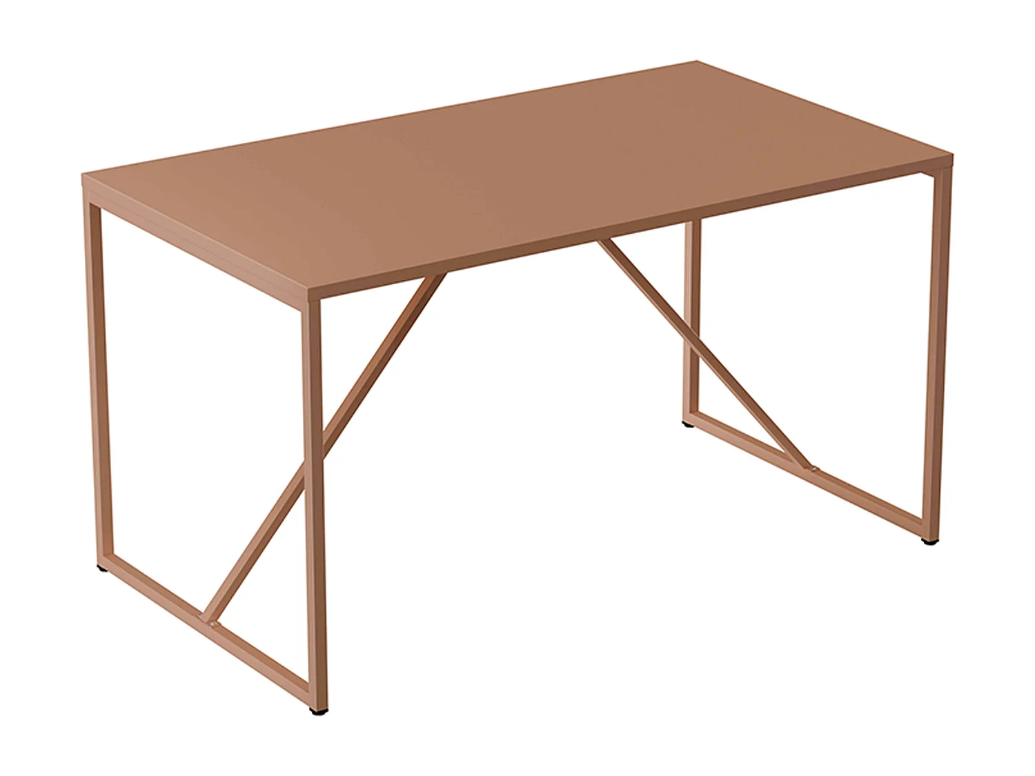 Table à manger rectangulaire 4 places en acier marron