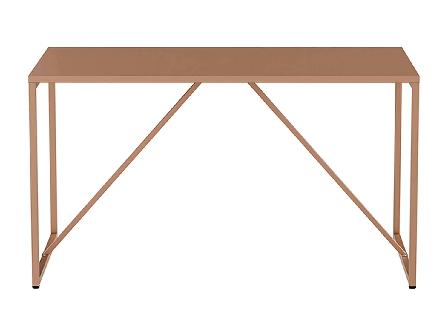 Table à manger rectangulaire 4 places en acier marron