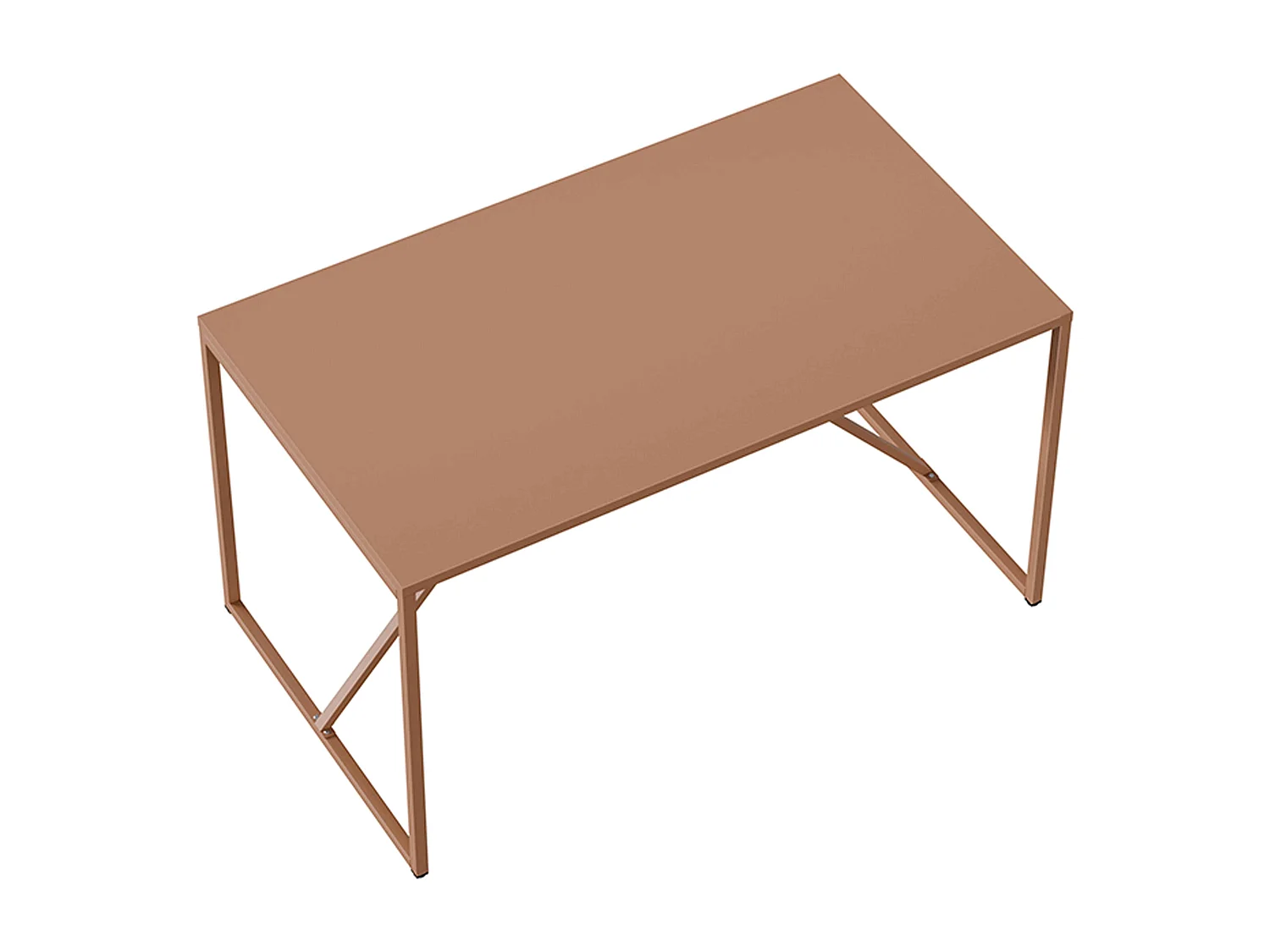 Table à manger rectangulaire 4 places en acier marron