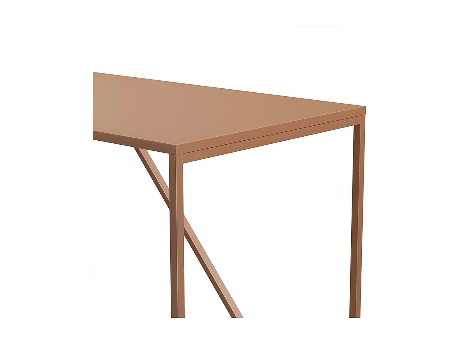 Table à manger rectangulaire 4 places en acier marron