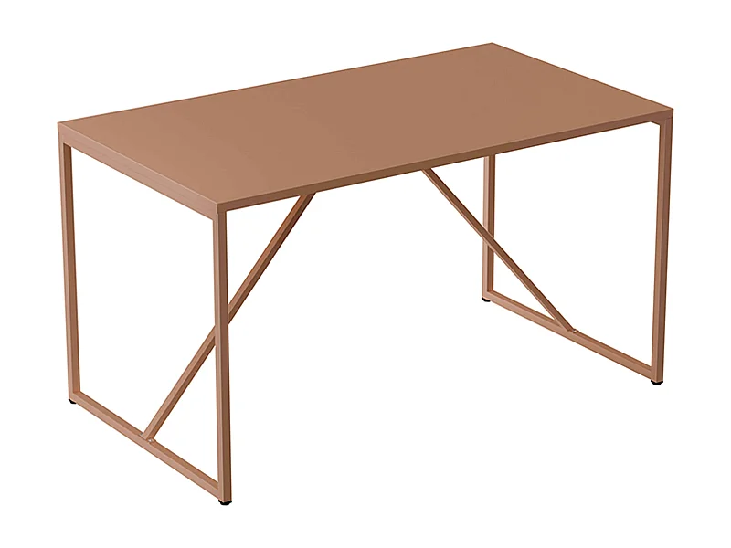 Table à manger rectangulaire 4 places en acier marron