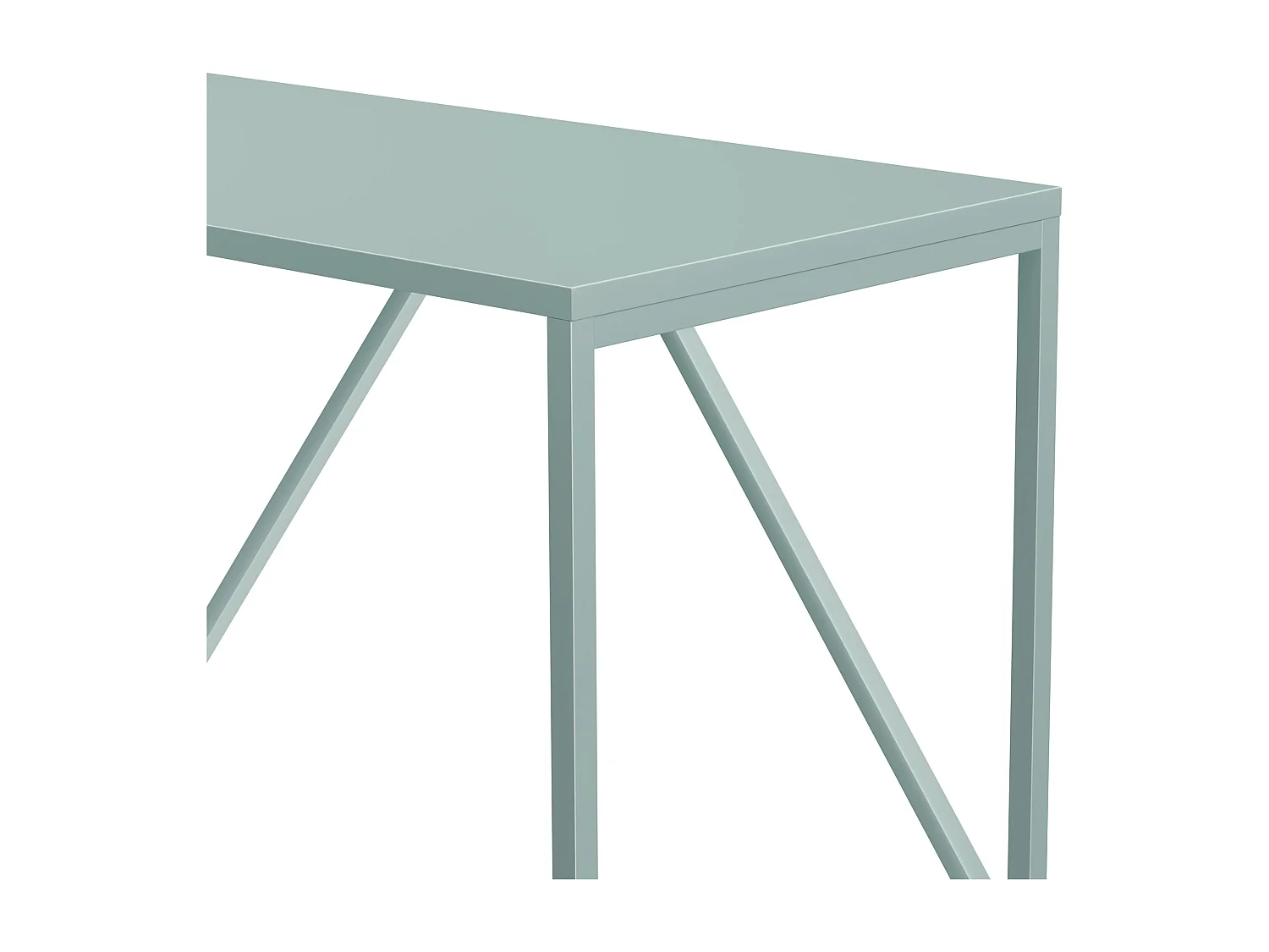 Bureau moderne L120 cm en métal vert sauge