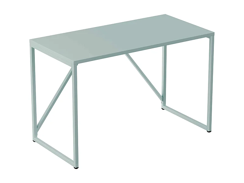 Bureau moderne L120 cm en métal vert sauge