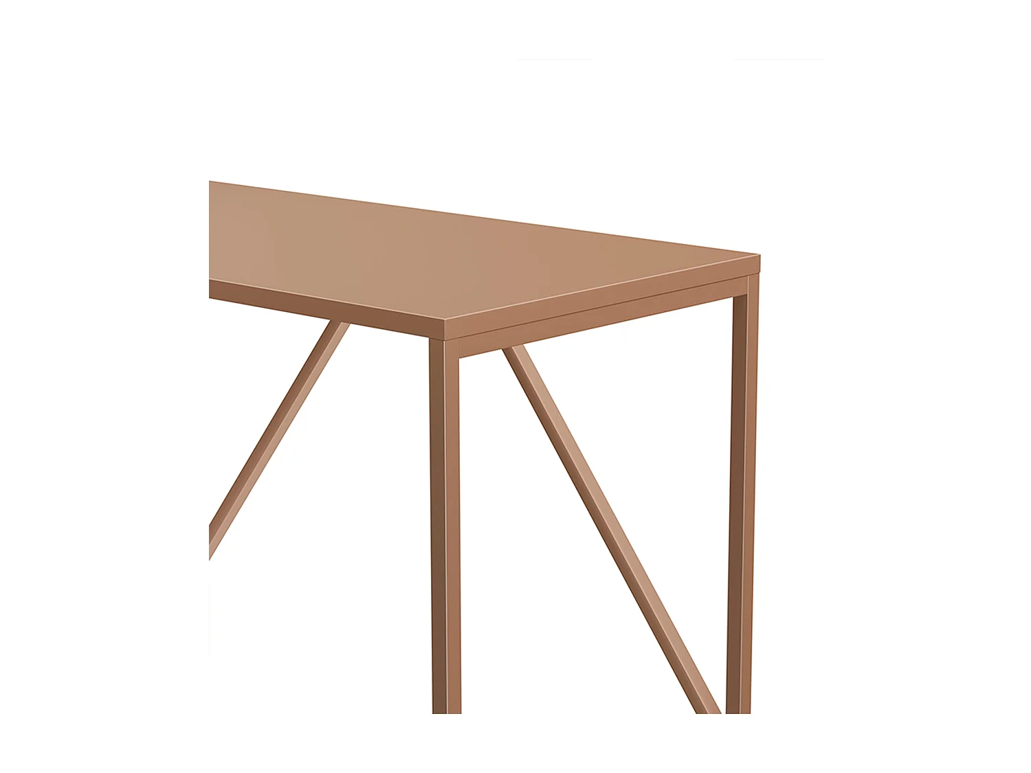 Bureau moderne L120 cm en métal marron